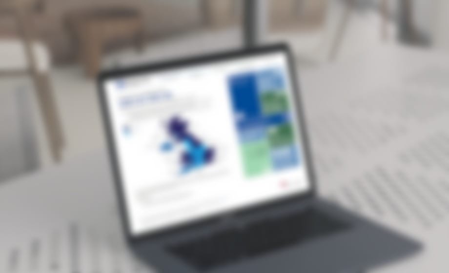 Laptop showing a searchable data tool
