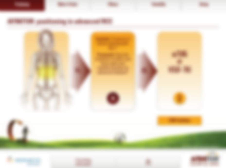 App screen showing an anatomical diagram beside a three-step prescribing journey